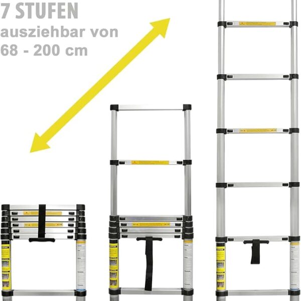 سلم المنيوم2 متر قابل للطي